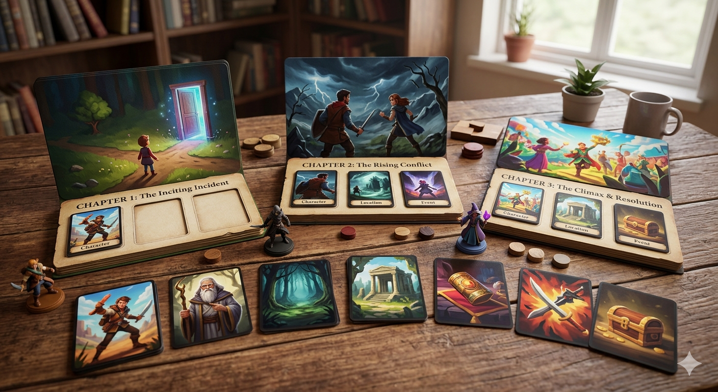 Story-based card game template preview