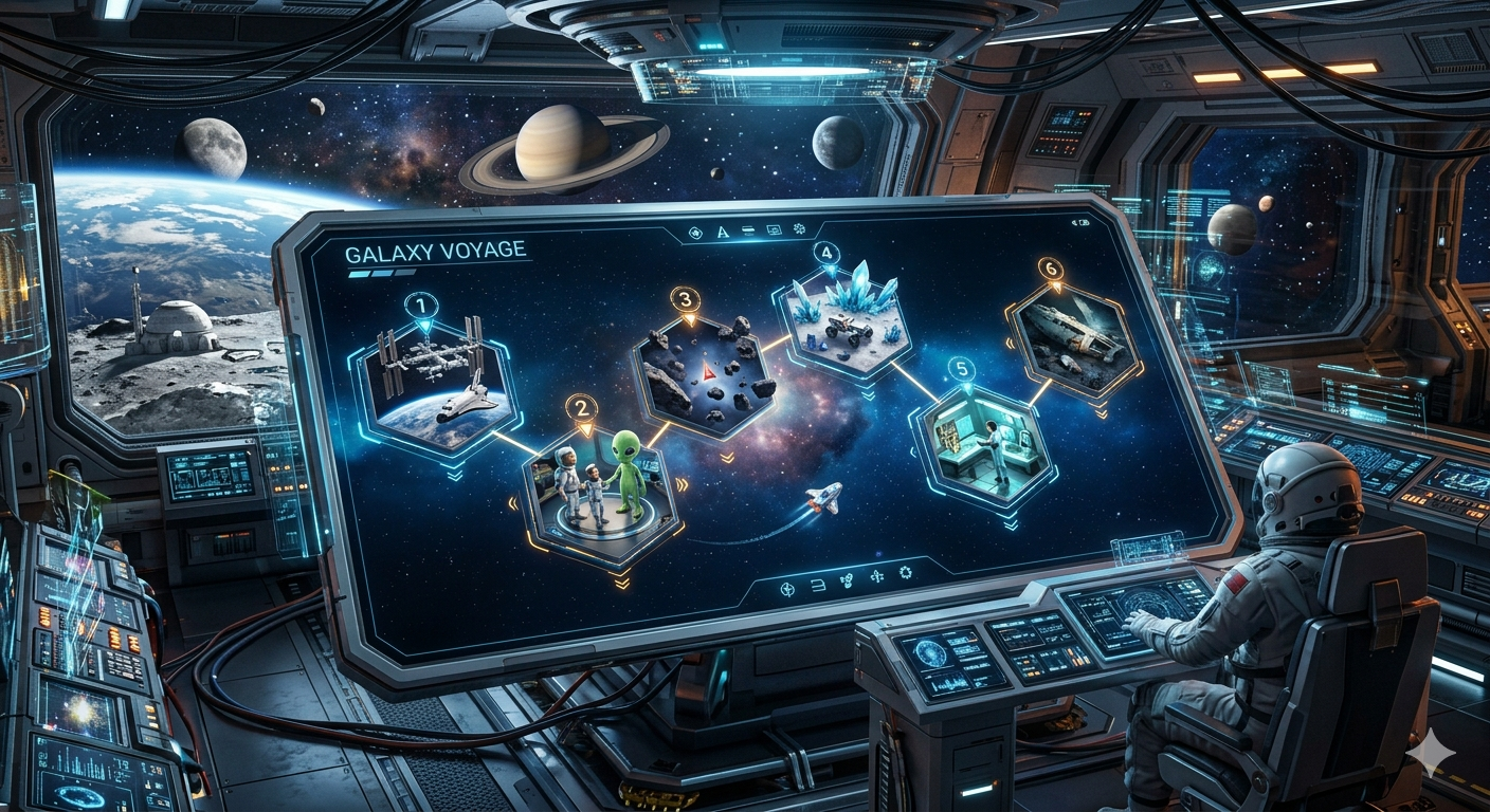 Travel into space template preview